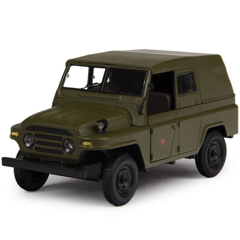 军车模型玩具 北京212吉普车模型1:32 合金车模 声光回力 吉普车