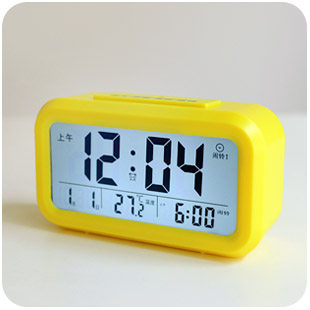 默默爱创意韩国床头夜光小闹钟智能电子钟静音聪明钟学生懒人闹表