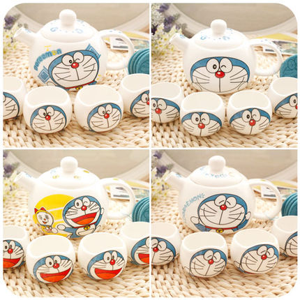 默默爱 可爱彩绘陶瓷整套茶具套装 茶壶茶具 超值5件套送杯垫