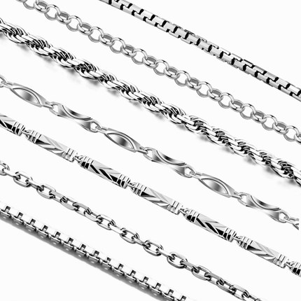 Ming Yang Hai genuine men necklace jewelry 925 silver ingot chain necklace jewelry Korean male fashion lovers