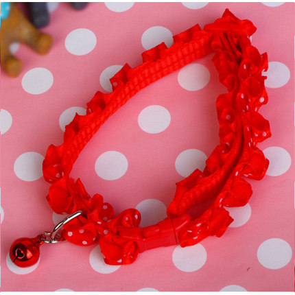 蕾丝项圈+铃铛 可爱牵引 猫咪狗狗泰迪贵宾博美项圈宠物用品