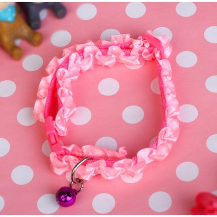 蕾丝项圈+铃铛 可爱牵引 猫咪狗狗泰迪贵宾博美项圈宠物用品