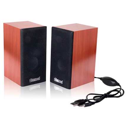 蓝色妖姬 S60多媒体木质小音箱USB便携迷你音响台式笔记本低音炮