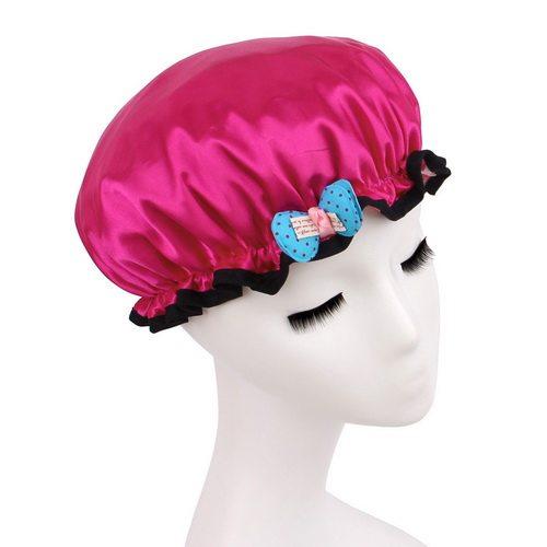 每时美家 韩国环保可爱双层加厚大号儿童防水浴帽 女孩洗头洗澡帽