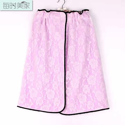 每时美家 韩版超柔高档超细纤维时尚浴裙 精品蕾丝抹胸浴巾家居服
