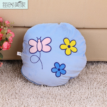 每时美家　超柔珊瑚绒办公室空调两用抱枕被腰靠　汽车靠枕靠垫