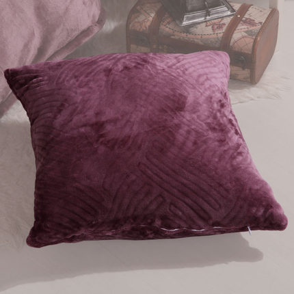 合雨珊瑚绒靠垫抱枕套超柔办公室创意午睡靠枕法兰绒腰枕1个正品