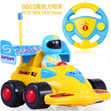 贝恩施儿童益智遥控耐摔卡通遥控车宝宝玩具音乐无线汽车警车赛车