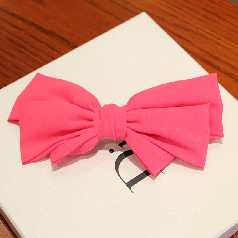 包邮 2014韩国新款清新 潮女夸张超大蝴蝶结发夹发卡边夹盘发头饰