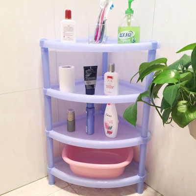 百邦居置物架宿舍神器塑料浴室厨房脸盆架四层三脚架整理收纳角架
