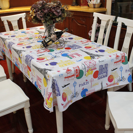 欧式田园桌布防水免洗塑料布艺餐桌布PVC台布防油桌垫