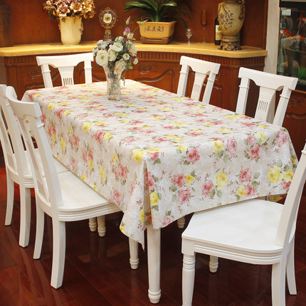欧式田园桌布防水免洗塑料布艺餐桌布PVC台布防油桌垫