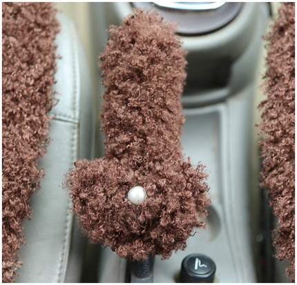 美美熊 可爱卡通毛绒汽车手刹套 车用刹车把套 冬季保暖手把套