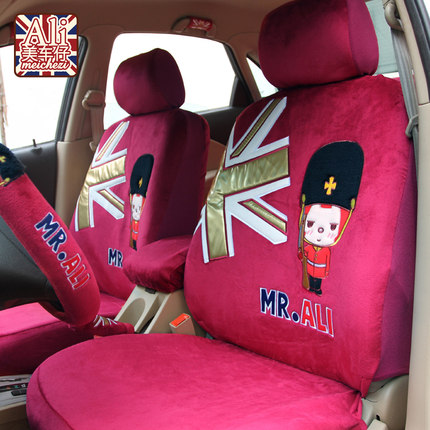 阿狸 新款夏季全包围汽车用座套 四季通用坐套卡通可爱布艺座椅套