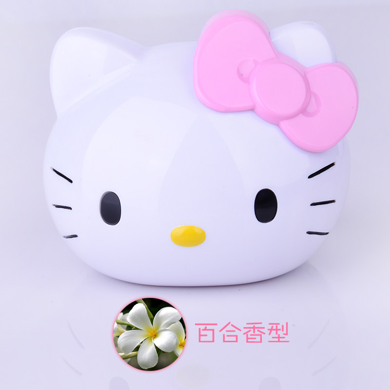 正版Hello Kitty可爱卡通汽车内香水座 高档车载固体香膏摆件饰品