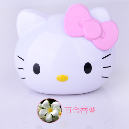 正版Hello Kitty可爱卡通汽车内香水座 高档车载固体香膏摆件饰品