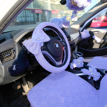 美美熊汽车方向盘套可爱车把套四季通用汽车内饰福克斯科鲁兹大众
