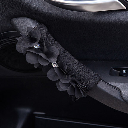 美美熊 可爱蕾丝车用扶手套 车内顶棚拉手套汽车内饰女门把套对装