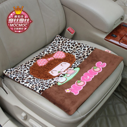 摩丝娃娃汽车坐垫单片单个 无靠背免捆绑四季垫 卡通可爱四季座垫