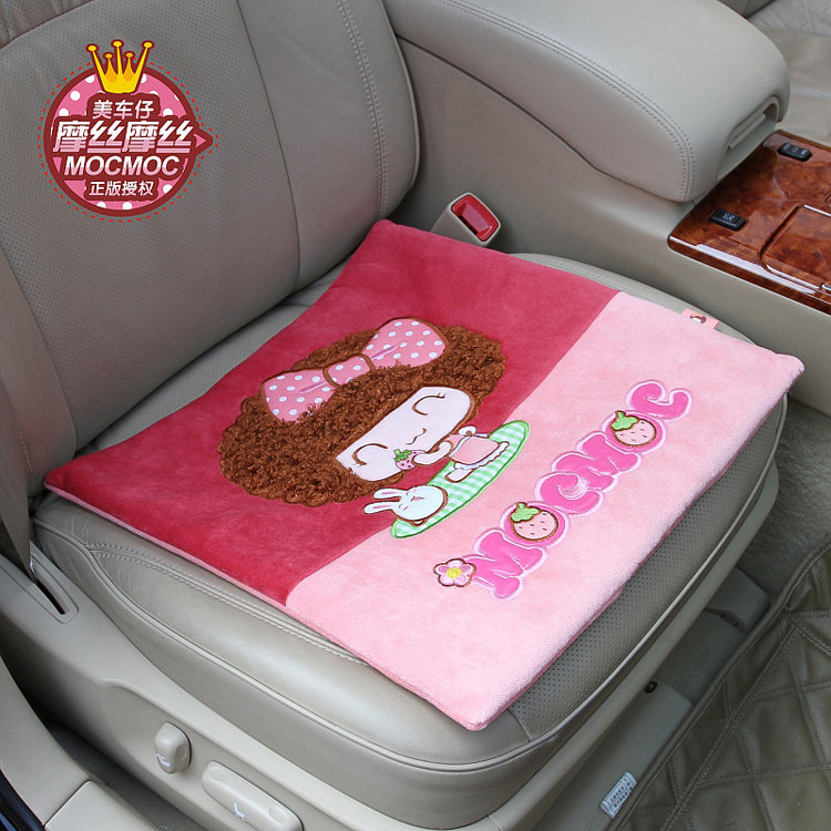 摩丝娃娃汽车坐垫单片单个 无靠背免捆绑四季垫 卡通可爱四季座垫