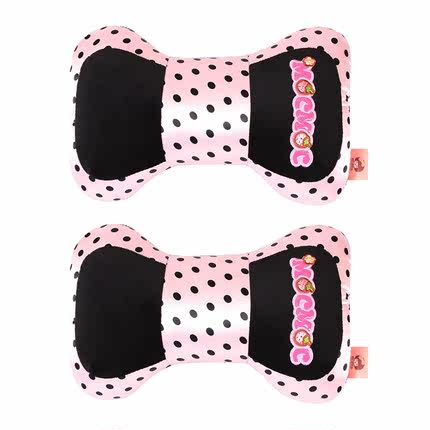 摩丝娃娃夏季个性女士汽车骨头枕 可爱创意车用颈椎护颈枕 一对装