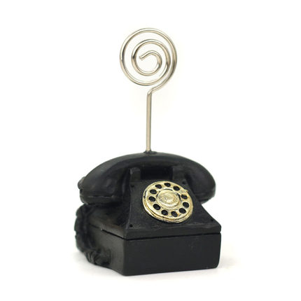 如果 创意zakka树脂复古工艺品办公桌柜台留言夹名片夹礼品摆件