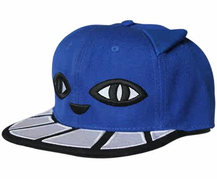 择信 卡通猫咪帽子大白牙bboy街舞平沿帽 hip hop男女嘻哈棒球帽