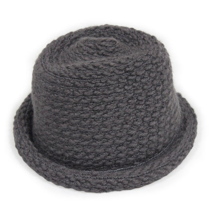 择信时尚韩版秋冬保暖卷边毛线礼帽英伦风爵士帽户外休闲小圆帽