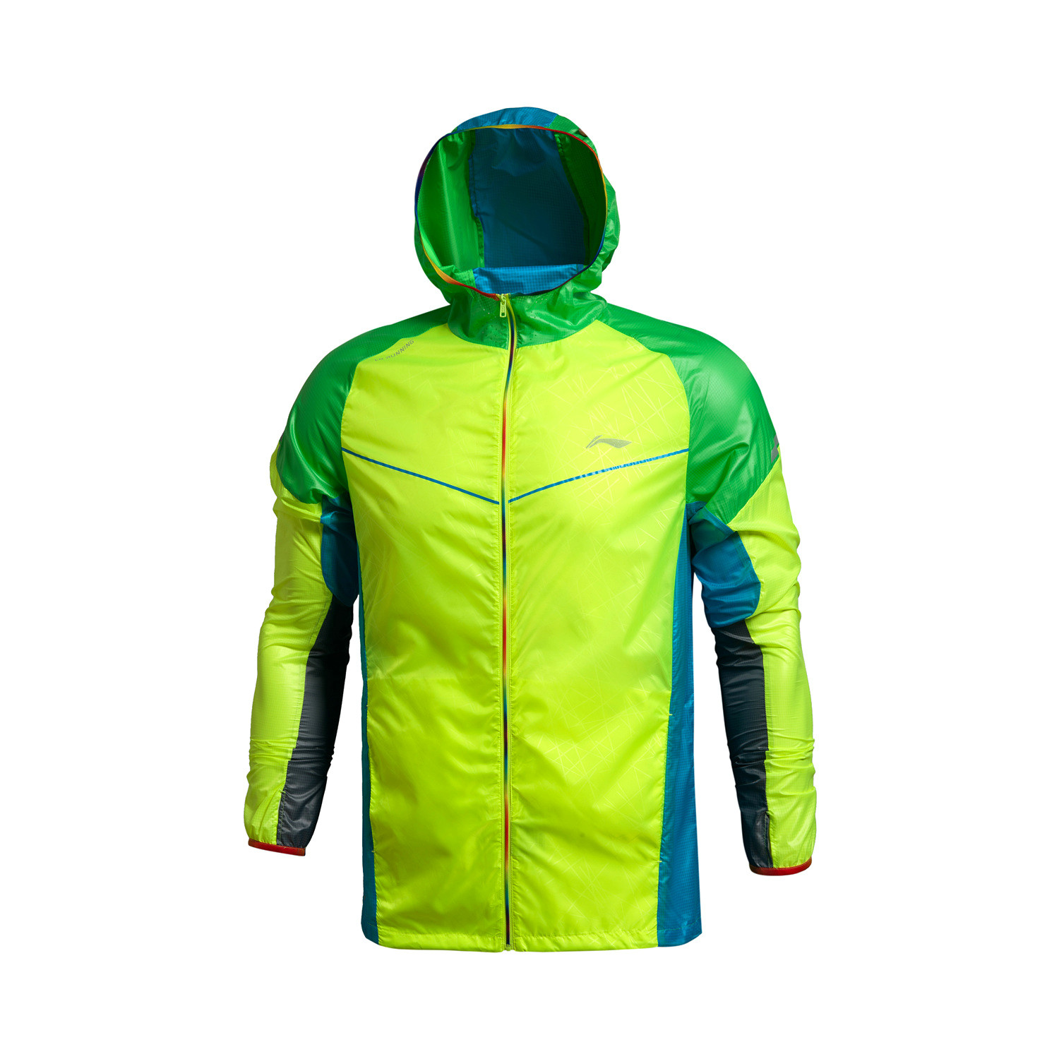 2014新品李宁跑步系列运动风衣防风 透湿夜跑男装外套AFDJ047-1
