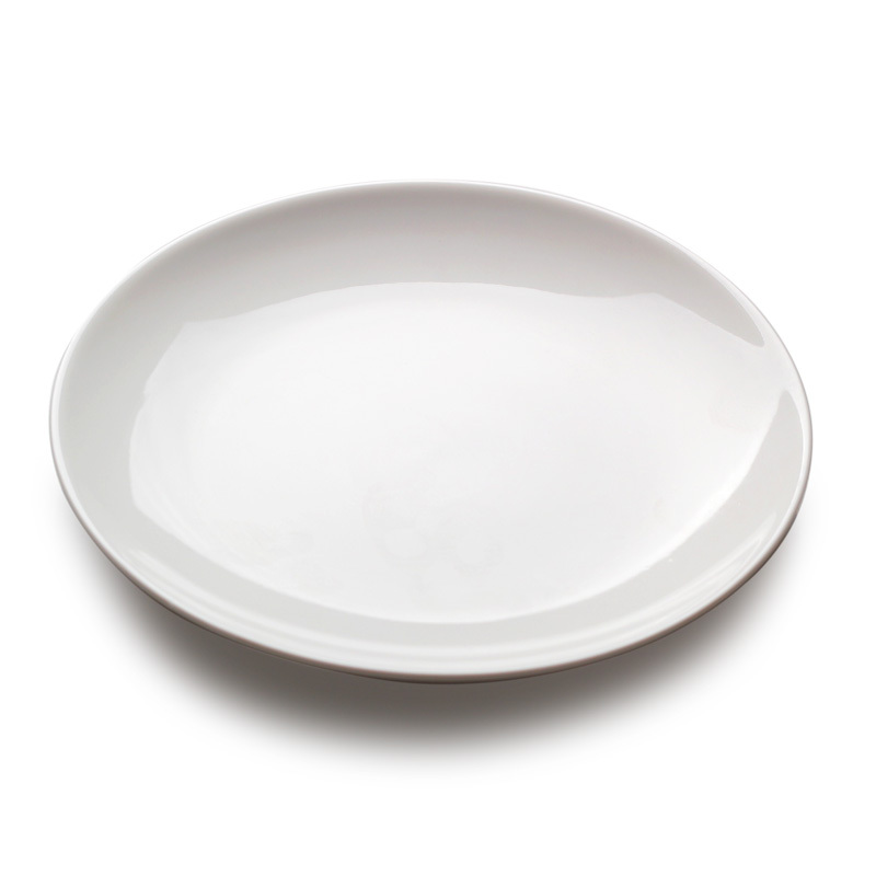 hyu盘子10寸陶瓷西餐餐具自助餐盘厨房陶瓷圆餐盘纯白浅式盘碟子