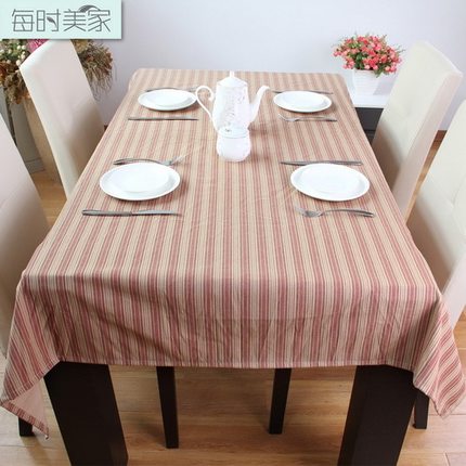 每时美家 高档欧式酒店茶机布餐桌布 现代韩式条纹布艺方桌台布