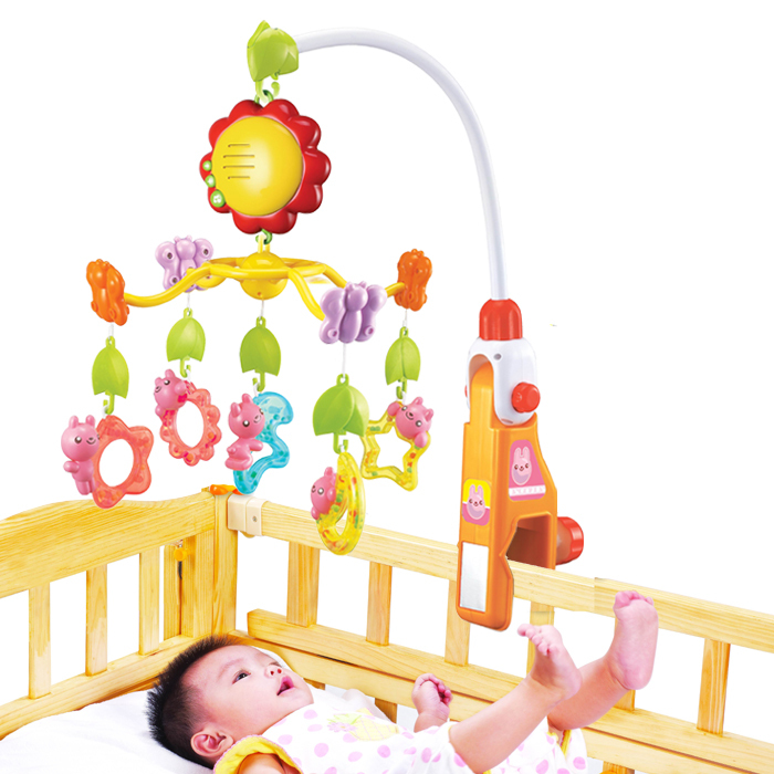 auby/澳贝新生婴儿玩具0-1岁宝宝玩具床头铃摇铃旋转音乐床铃