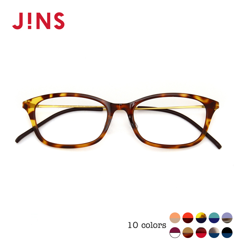 日本JINS近视眼镜超轻眼镜框可加防辐射PC片Zero女士款LUN14S103