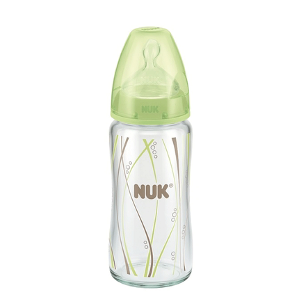 标题优化:NUK 240ML 宽口径耐高温玻璃彩色奶瓶(带2号硅胶仿真通气奶嘴)