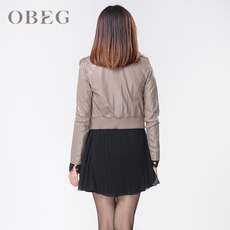 Кожаная куртка obeg/Европейский Би Цянь осень