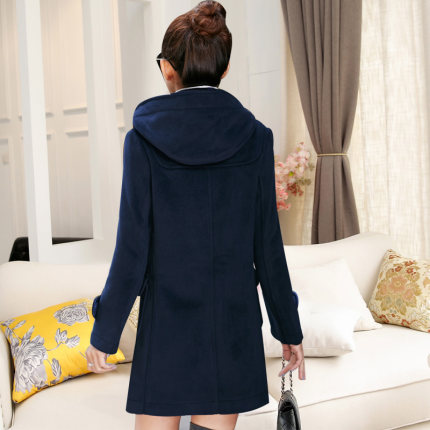 Nina posture 2014 fall and winter clothes new Korean female woolen coat and long sections Slim woolen coat horn button