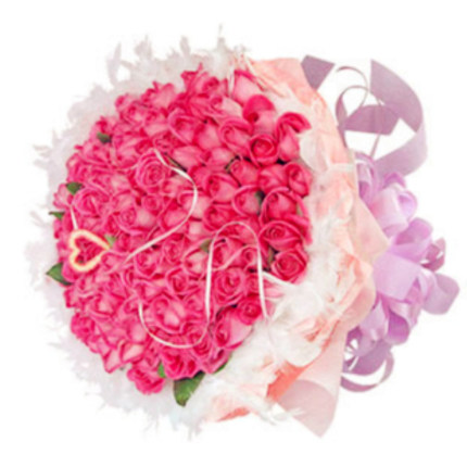 Girlfriend lover anniversary flower delivery Beijing Shanghai Tianjin city of Shangrao florist delivery 99 pink roses