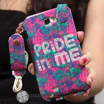 Samsung note2 phone shell mobile phone sets n719 n7100 protective sleeve slim neck lanyard latest holster Korea