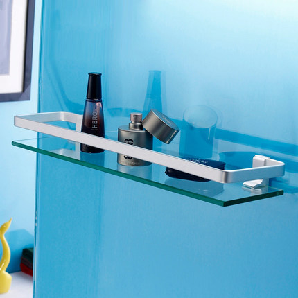 标题优化:卡贝卫浴 卫生间置物架玻璃单层 洗漱架浴室玻璃架镜前架化妆品架