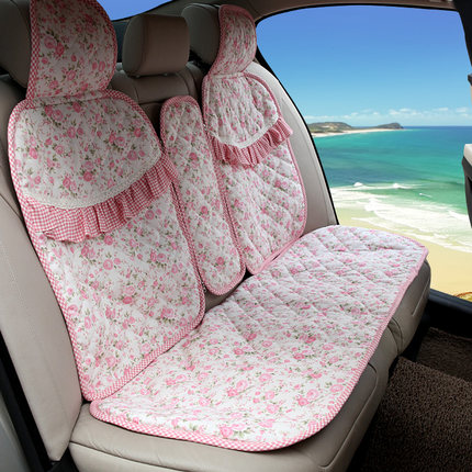 奥特莱芙花语蕾丝 四季通用汽车坐垫夏季可爱座垫 卡通女性车垫套