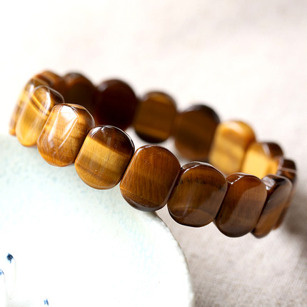 千寻雨 纯天然黄虎眼石手排 男女 饰品 天然水晶手链 开运