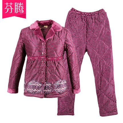 Fen Teng pajamas new autumn and winter 2014 , Ms. lovely thick coral quilted velvet tracksuit suit fashion