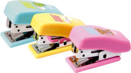 得力文具办公用品 0303迷你型订书机 装订机 12#卡通订书器